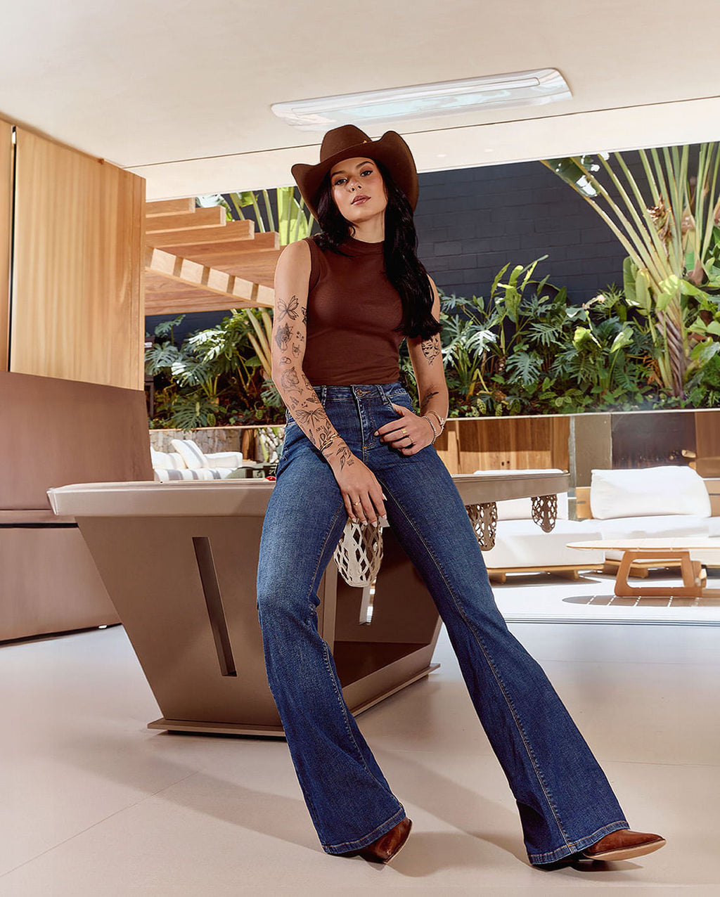 CALÇA JEANS FLARE CINTURA BAIXA