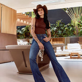 CALÇA JEANS FLARE CINTURA BAIXA