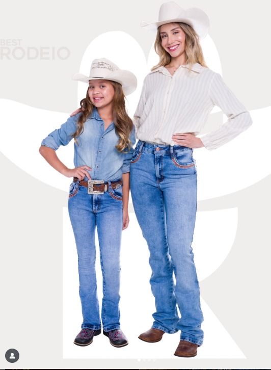 CALÇA FLARE BORD WILD WEST AMERICAN