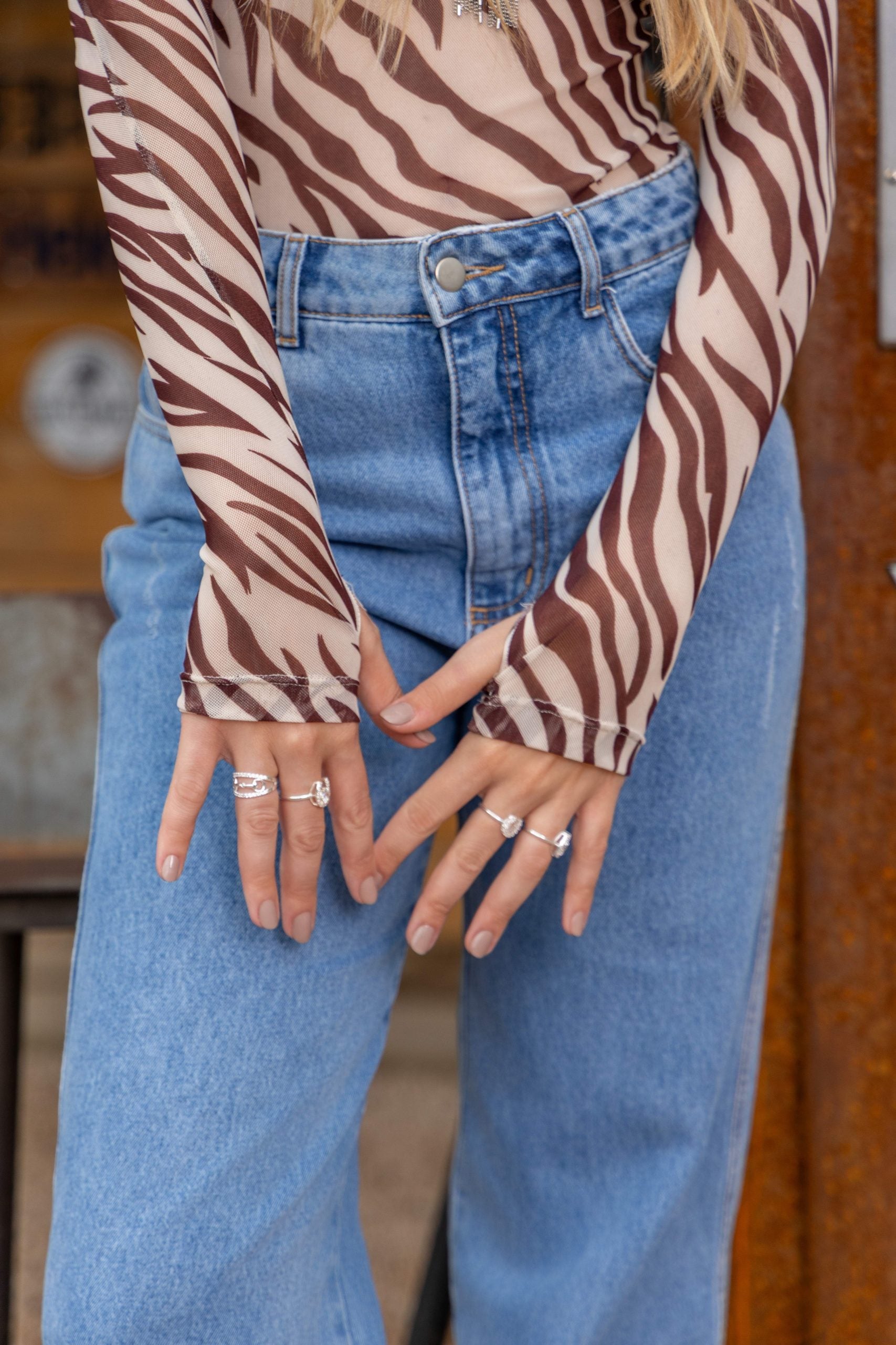 BLUSA TULE ZEBRA PRINT